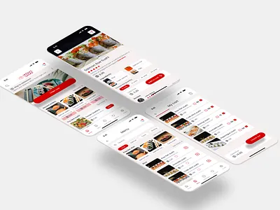 User Interfaces of Higo's sushi restaurant app 3d branding graphic design logo ui ux
