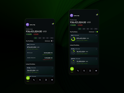 Wealth Management App app block chain clean crypto dark mode dash board defi design finance fintech mobile app product design stat stats trading ui ui design uiux ux ux ui design