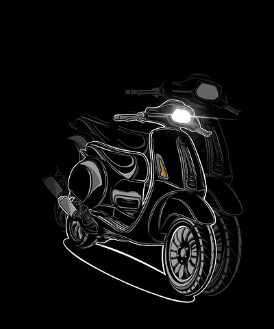 Vespa motorcycle animation art artwork brand design branding design design brand digital art graphic design illustrasi illustration logo logo design painting digital ui ux vector