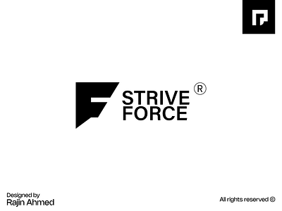 Strive Force ® branding design f letter mark f letter mark logo design graphic design letter mark letter mark logo letter mark logo design logo logo design logo designer logos logotype