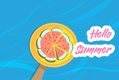 Watermelon and Summer design graphic design illustration illustrator sea summer vector watermelon
