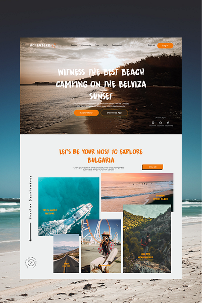 Oceantour tourist website branding graphic landingpage logo motion product design tourism ui ux vacation