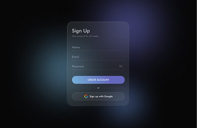 Sign Up Page - Daily Designs (Day 1) app daily day1 design glass glassmorphism graphic design page signup ui ux