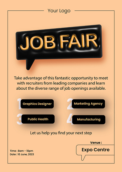 Job Fair Poster graphic design job fair post job fair poster poster social media post