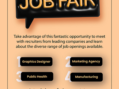 Job Fair Poster graphic design job fair post job fair poster poster social media post