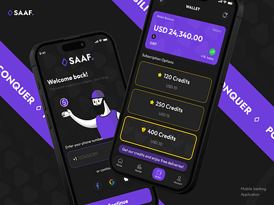Mobile: Banking App app design banking cards crypto dark design digital wallet finance fintech interaction design logo mobile process ui ux walllet wealth