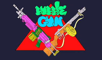 Bubble gun illustration logo