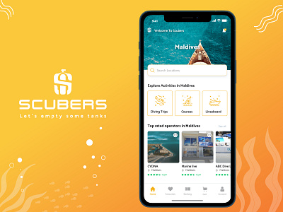 Scubers : Find and book diving activates worldwide admin panel app branding dashboard design ui ux website