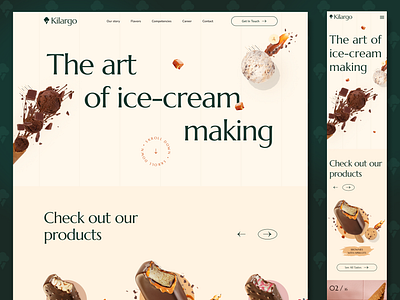 Kilargo Ice-cream, website redesign branding design figma graphic design illustration logo redesign ui webdesign