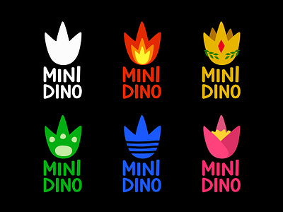 Minidino • Logo variants adidas apparel children classic clothes crown dino dinosaur fire flame flower foot illustration logo mini red ruby tulip variants variations