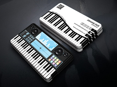 creative business card for DJ branding business card design dj business card graphic design music business card musical card piano card