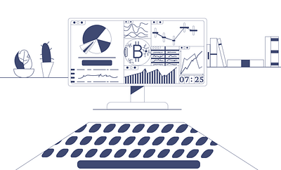 Crypto sales crypto illustration pc sales vector