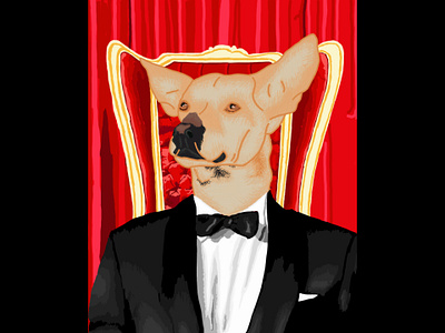 Dog in a suit affinity dog illustration pet