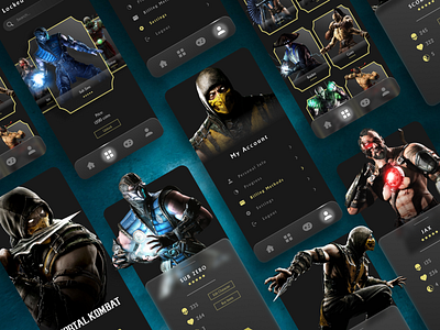 Mortal Kombat app black dark fight fighting game game app games gaming graphic design mobile mobile gaming mortal kombat ui ux video game