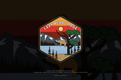 A Retro-Inspired Design for Lazy Beer Lodge arifgraphix badge design beer customtees dribbbledesigner graphic design illustration illustrator ledge lodge logo logo design outdoor logo patch design retro logo sticker design t shirt design vintage logo