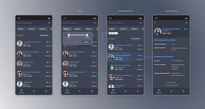 User flow: View interview (Iteration) app design mobile ui user experience