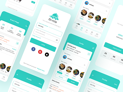 Drvup - food delivery app android android app design app app design app interface app ui design application design branding logo clean creative app food green ios iphone login minimal app mobile mobile app mobile app design modern app