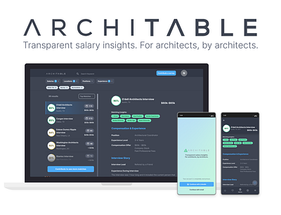 Architable: Salary insights for architects app branding design logo mobile ui user experience