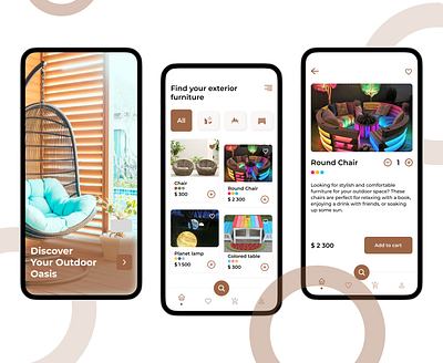 Exterior Furniture app design ui ux