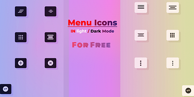 Menu Icons ( Free Figma kit) bottom tabbed menu free figma file hamburger icon menu icon ui icon