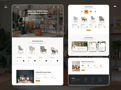 Landing page - Scandinavian-style furniture admindashboard app branding dashboard design furniture graphic design illustration landing page logo ui vector