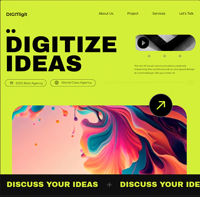 Digital Agency Landing Page Redesigned animation design graphic design ui website
