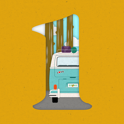 #1: Bus 1 bus cutout illustration paper vw