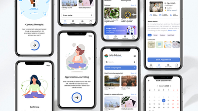 Doctor Appointment/ self-care app doctor appointment ecommerce figma healthcare interaction design journaling medicare meditation selfcare ui user experience user interface ux