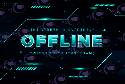 Offline Screen For Twitch 3d branding design graphic design illustration logo typography ui ux vector