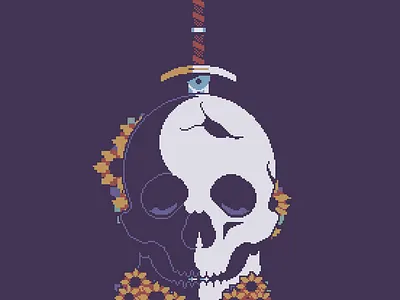 War 16bit 8bit design dramaticart fantasyart gameart illustration pixel art pixelart scull sunflowers sword swordart war