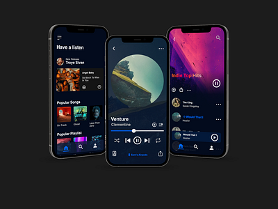 Rhythm - Music App 🎵 app colour design music music app player ui ux