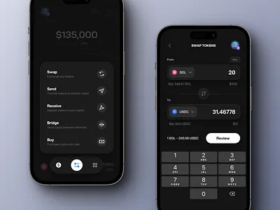 Crypto wallet app - swap app crypto design flat minimal mobile ui