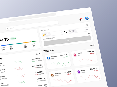 Crpyto Dashboard app crypto dashboard design flat minimal ui