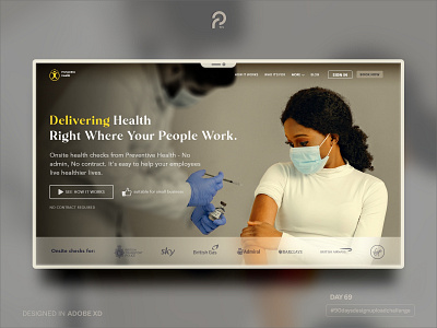 PreventiveHealth LandingPage adobe xd care creative process. creativeprocess design figma health nursing ui userexperience