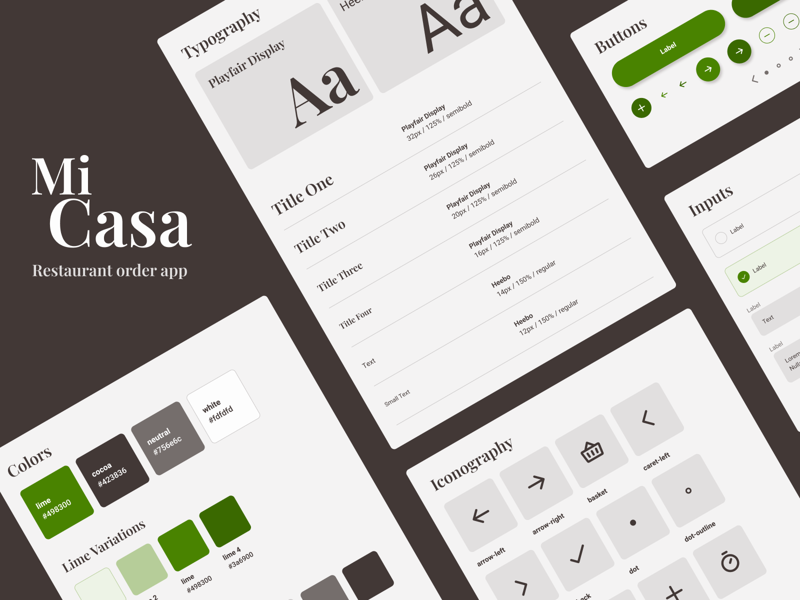 Design system for a restaurant order app - Mi Casa (v2) chocolate cocoa lime mexican restaurant restaurant restaurant app restaurant order restaurant order app ui ui design