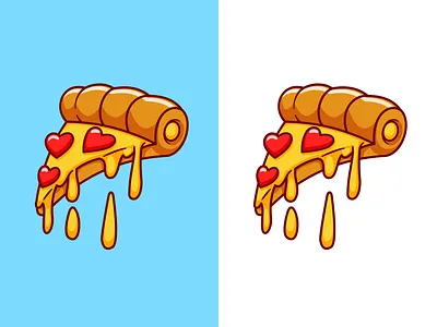 Pizza Lover🍕🧀 beef bread breakfast cheese cute floating flying food icon illustration logo love melted pizza shape slice topping tutorial