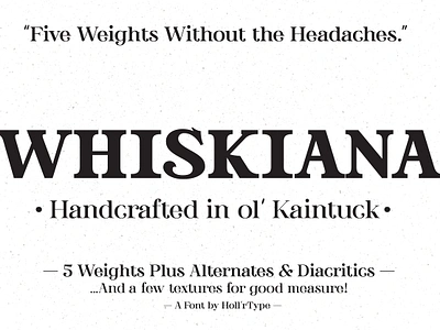 Whiskiana - Display Serif bourbon design font glyphs graphic design illustration lettering retro texture tobacciana type typography vector vintage whiskey whiskiana