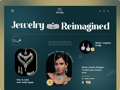 Jewellery E-commerce Hero Section Design diamond e commerce earrings elegant fashion jewelery jewellery shop landing page minimal necklace ring store uiux webdesign website