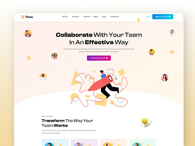 Timo - SaaS Software & Startup ai best shot on dribbble design trend envytheme landingpage saas software startup task management technology uidesign uxdesign