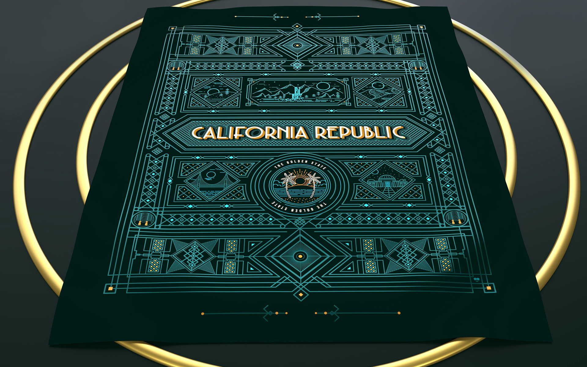 California Republic - ( Flag ) 3 of 8 3d art deco beach branding california clean coast design flag graphic graphic design icon illustration line art logo pattern republic typography vector