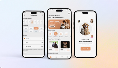 🐾 Pet Care App Design adoptionapp app design branding graphic design groomingapp mobile app mobileappdesign pet petcare app petcareapp petservices ui uiuxdesign