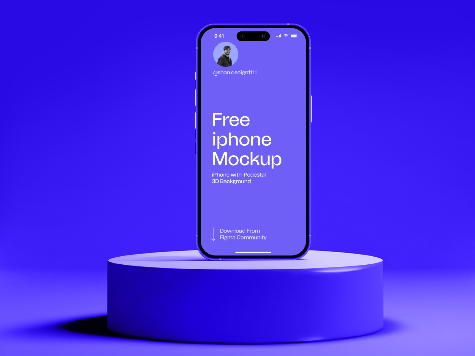 Check out Free mockup - iPhone with Pedestal 3D Background by Shan ...