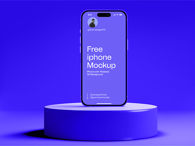 Check out Free mockup - iPhone with Pedestal 3D Background 14 3d 3dmockup assets design free iphone mockup mockupdesign