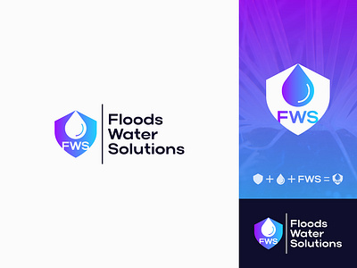 Flood Water Solutions Logo Design app app icon app logo branding business logo design flood logo graphic design logo logo design minimal logo minimalist logo vector water logo water solution logo