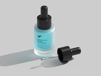 Cosmetic ampoule mockup 3d branding cosmetic design down download free graphic design logo mock up mockup package psd template