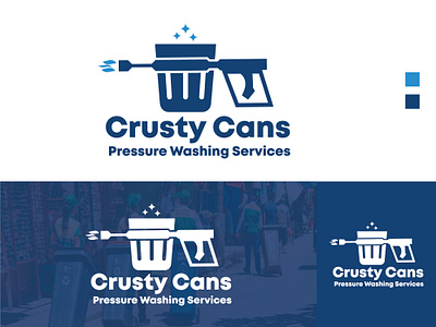 Trash Can Pressure Washing Business Logo brand identity design brand logo branding company logo design graphic design illustration logo ui vector