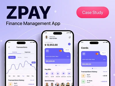 Finance Management App - UI/UX Case Study casestudy design empathymap finance herosection typography ui uiux uiuxdesign userflow userpersona ux uxcasestudy uxdesign