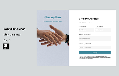 Hand by Hand app dailyui design typography ui ux