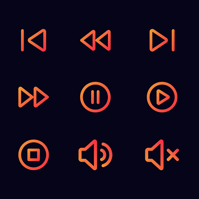 Music Icons animation besticons bulkicons design gradient icons graphic design icons illustration music ui