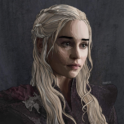 Daenerys art daenerys digital games of thrones illustration painting woman